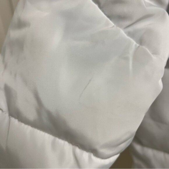 Karl Lagerfeld Paris White Long Faux Fur Puffer Coat - Size Large - Picture 12 of 16